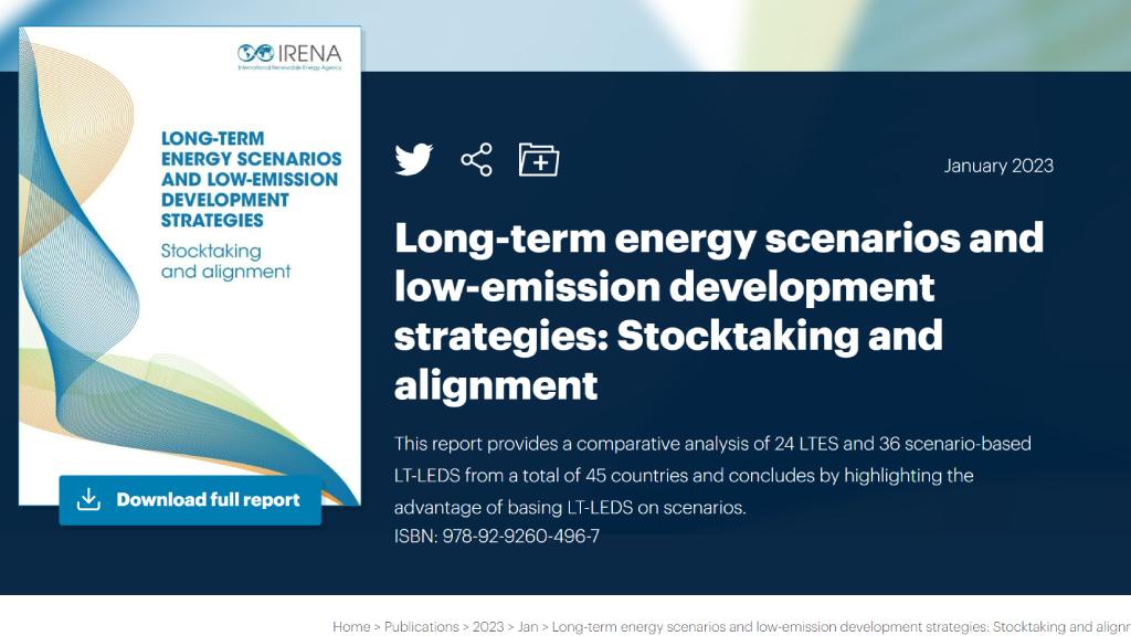 Long-term energy scenarios and low-emission development strategies: Stocktaking and alignment