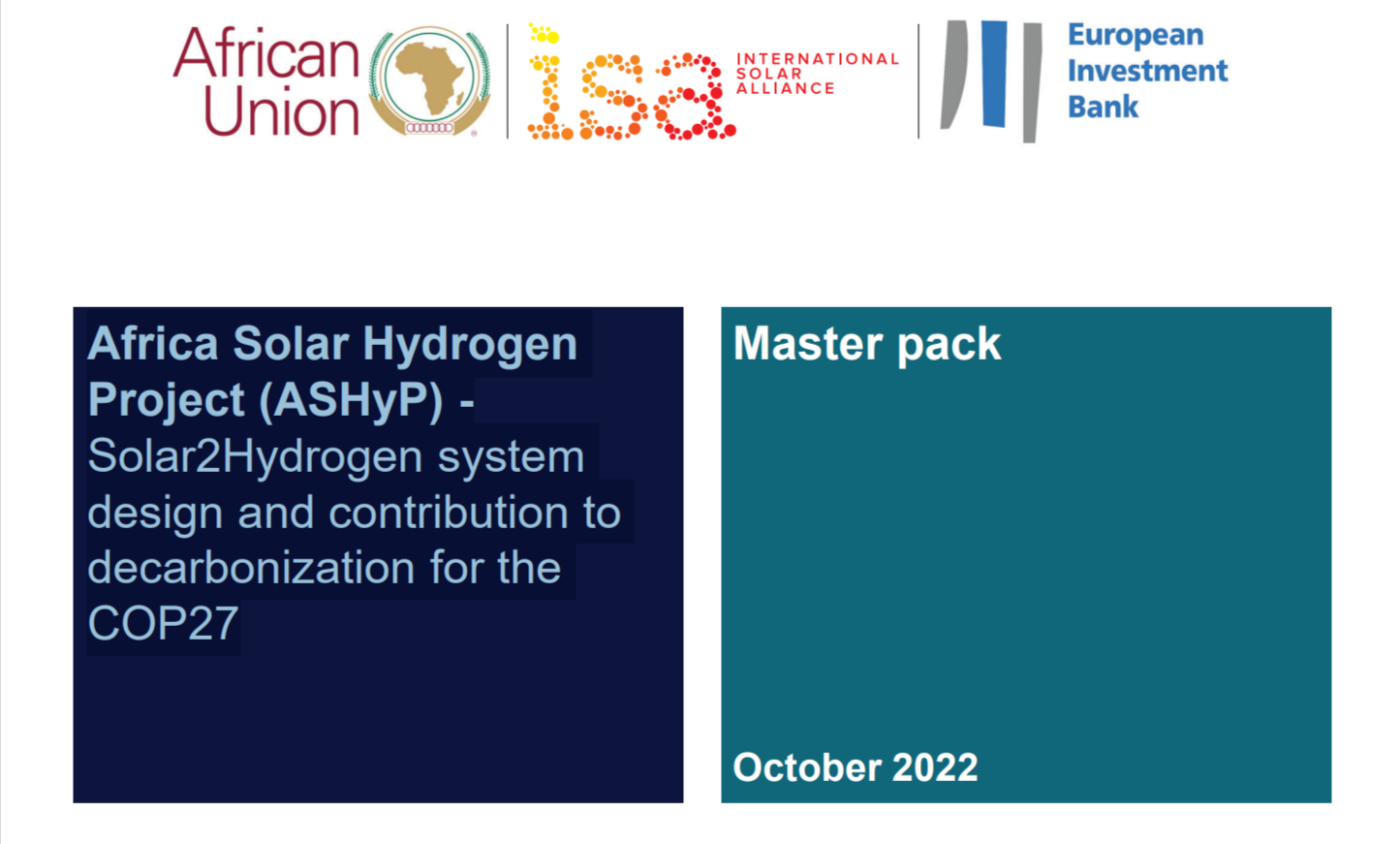 Africa Solar Hydrogen Project - Solar2Hydrogen system design and contribution to decarbonization for the COP27