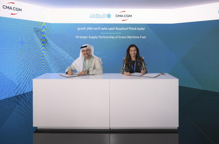 Masdar and CMA CGM sign strategic supply partnership for long-term supply of green alternative fuels