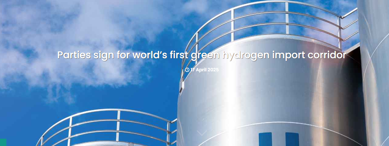Parties sign for world’s first green hydrogen import corridor