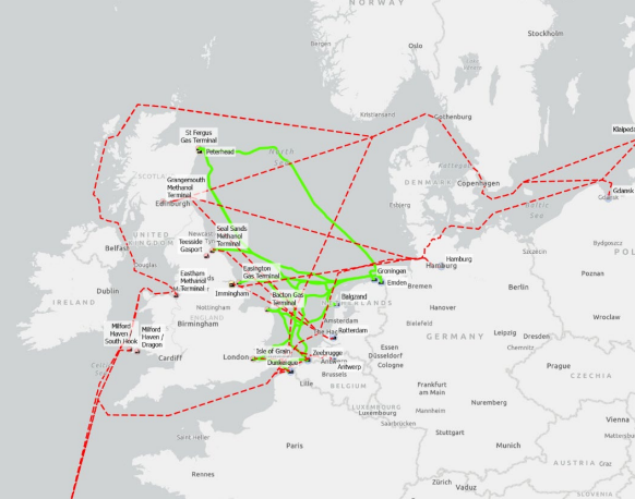 The potential for exporting hydrogen from the UK to continental Europe