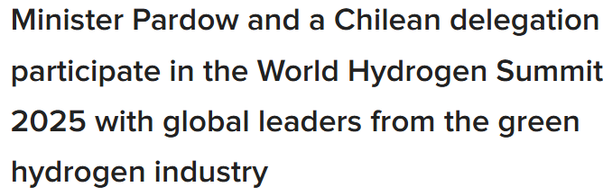 Minister Pardow and a Chilean delegation participate in the World Hydrogen Summit 2025 with global leaders from the green hydrogen industry