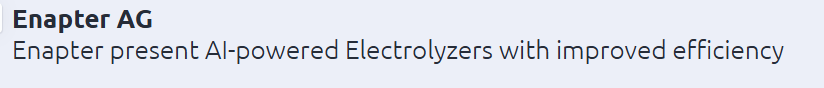 Enapter present AI-powered Electrolyzers with improved efficiency