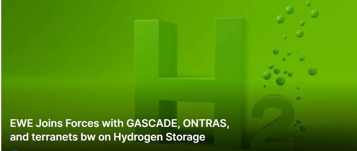 EWE Joins Forces with GASCADE, ONTRAS, and terranets bw on Hydrogen Storage