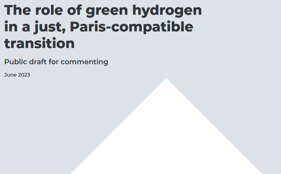The role of green hydrogen in a just, Paris-compatible transition