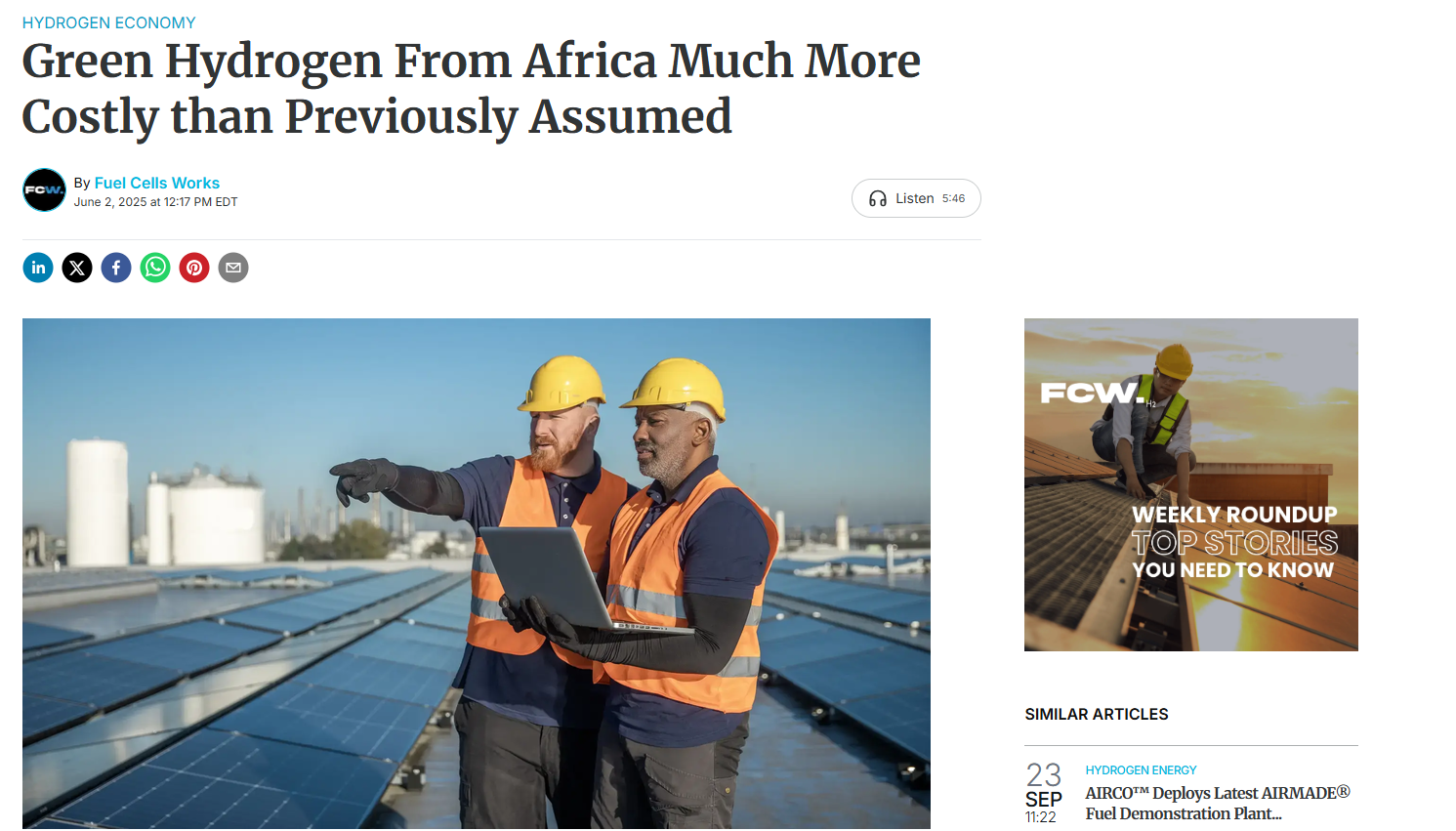 South Africa: CSIR to lead master planning for Saldanha green hydrogen hub