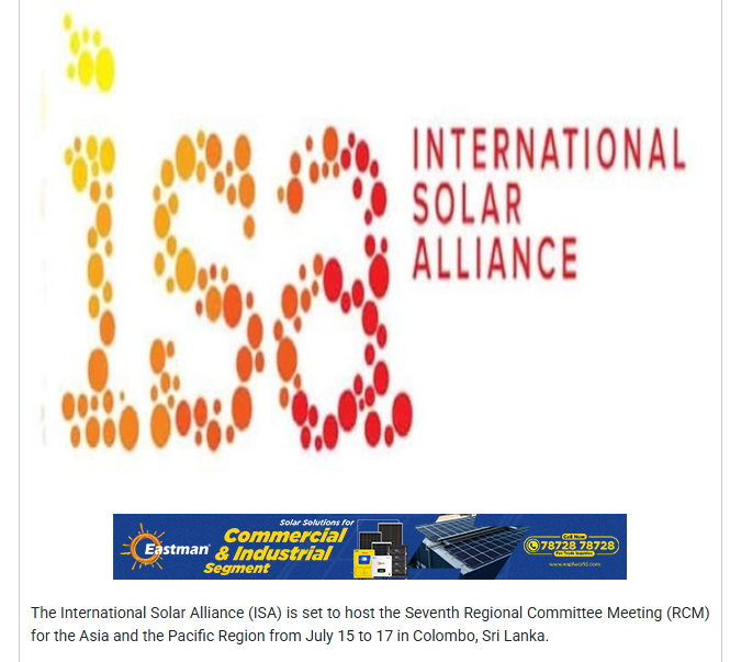 ISA’s Asia-Pacific Meet in Colombo to Strengthen Regional Solar Cooperation