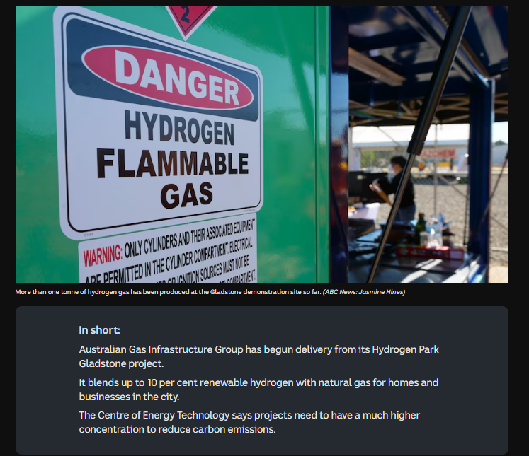 Australian Gas Infrastructure Group's green hydrogen gas blend reaches Gladstone customers