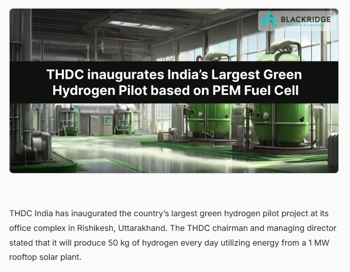 THDC inaugurates Indias Largest Green Hydrogen Pilot based on PEM Fuel Cell