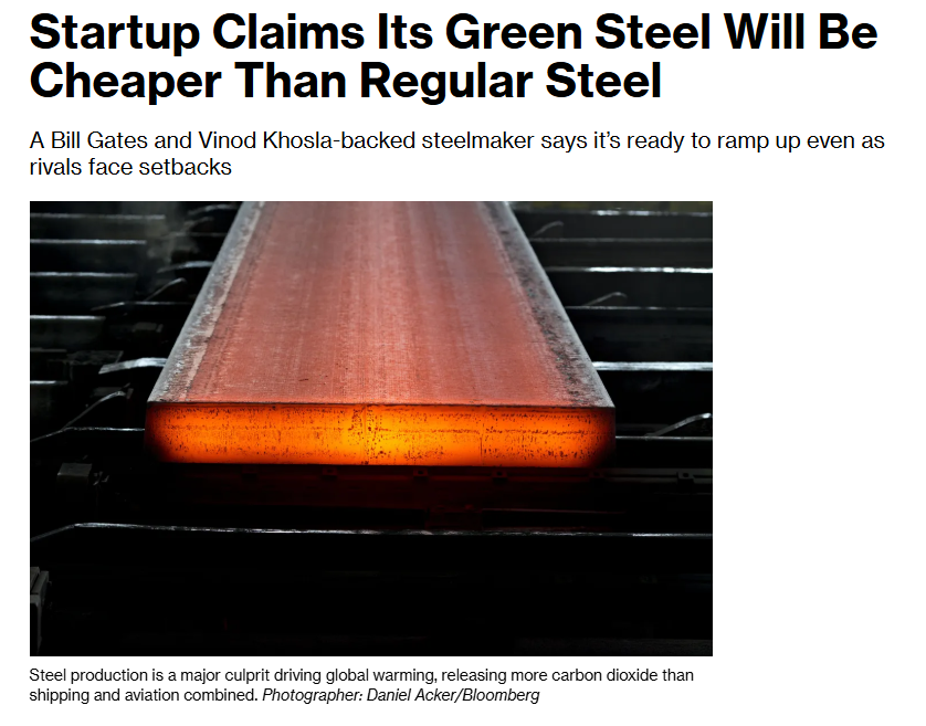Startup Claims Its Green Steel Will Be Cheaper Than Regular Steel