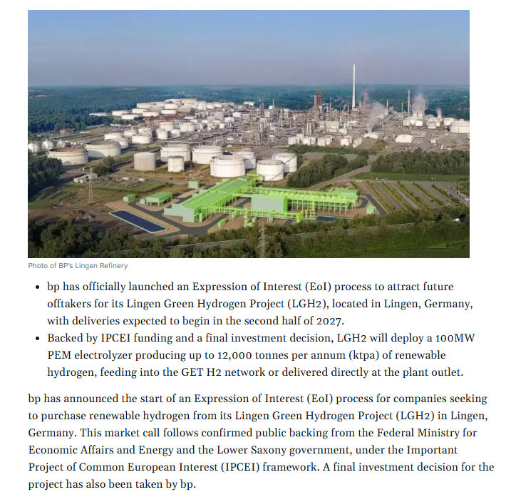 Bp Opens Market Call for Hydrogen Buyers at German LGH2 Facility