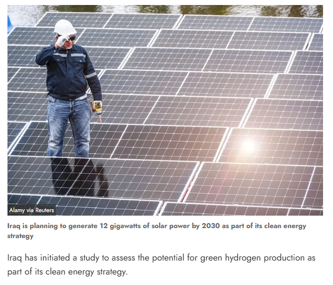 Iraq explores potential for green hydrogen production