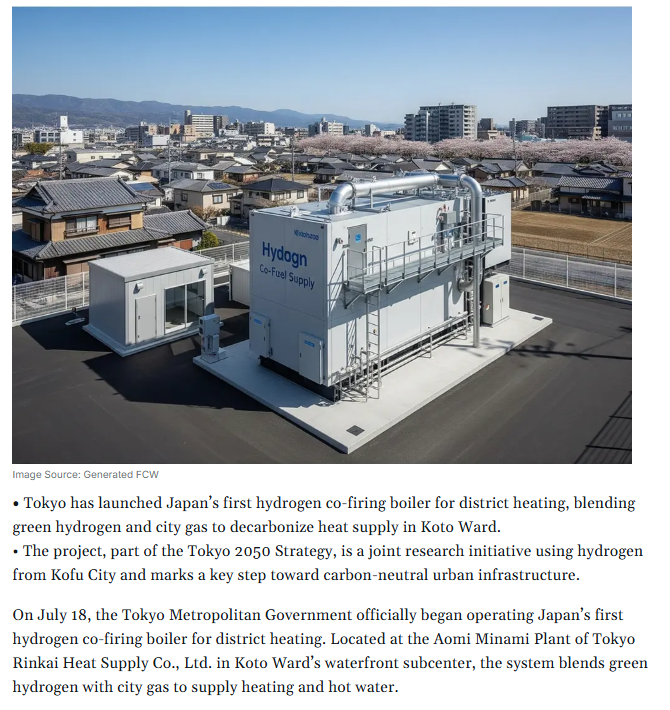 Tokyo Fires Up Nation’s First Hydrogen-Fueled District Heating Boiler