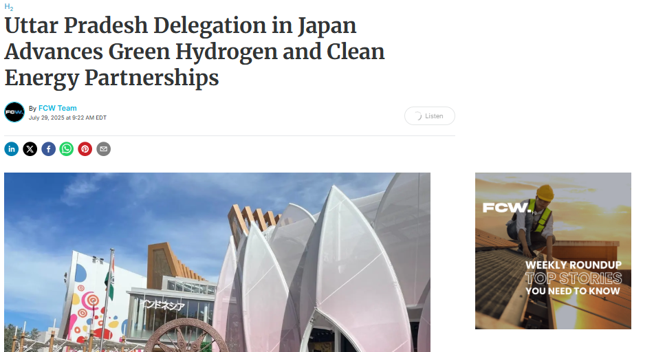 Uttar Pradesh Delegation in Japan Advances Green Hydrogen and Clean Energy Partnerships