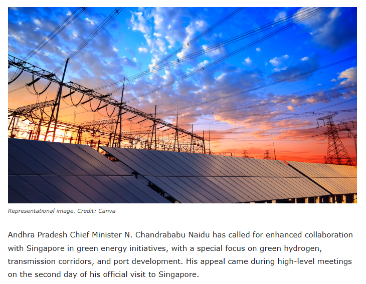 Andhra Pradesh Seeks Singapore Collaboration on Green Energy, Hydrogen, and Infrastructure