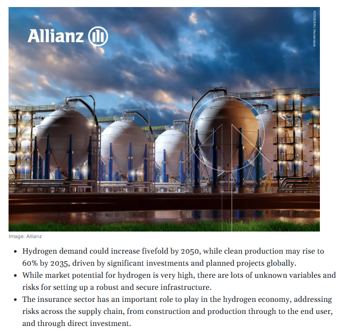 Allianz: Insurance Market for Hydrogen Could Reach More than US$3 Billion Globally by 2030
