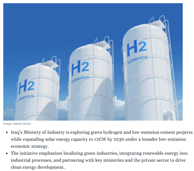 Iraq Explores Green Hydrogen Development in New Clean Energy Initiative