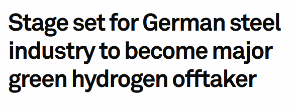 Stage set for German steel industry to become major green hydrogen offtaker