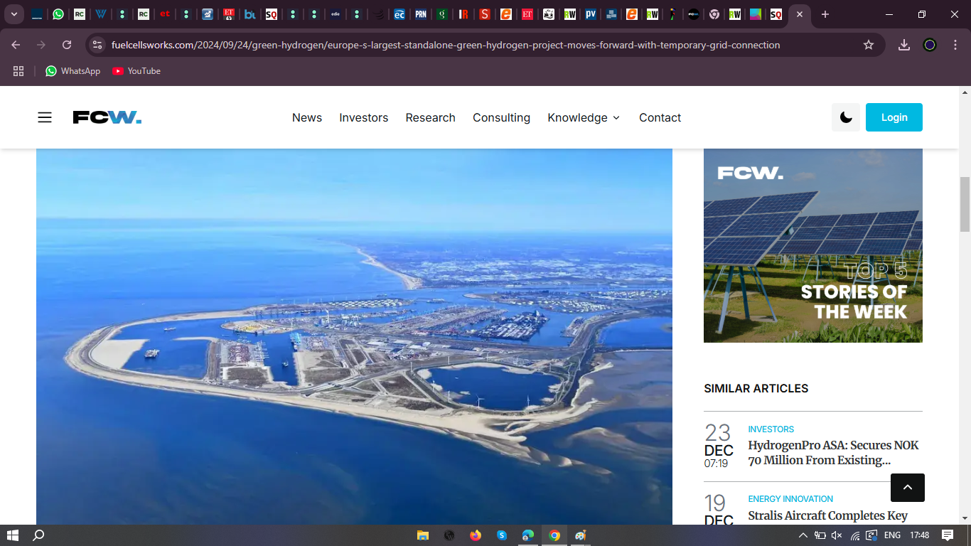 Europe's Largest Standalone Green Hydrogen Project Moves Forward with Temporary Grid Connection