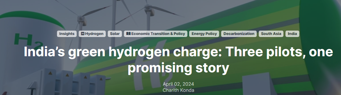 Insights Hydrogen Solar  Economic Transition &amp; Policy Energy Policy Decarbonization South Asia India