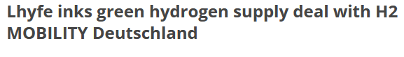 Lhyfe inks green hydrogen supply deal with H2 MOBILITY Deutschland