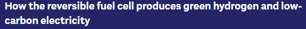 How the reversible fuel cell produces green hydrogen and low-carbon electricity