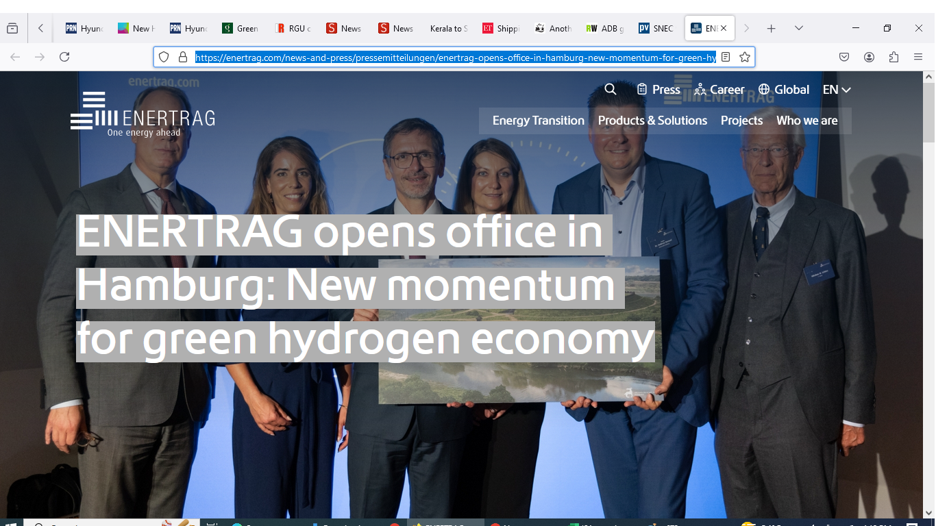 ENERTRAG opens office in Hamburg: New momentum for green hydrogen economy