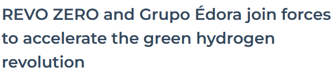 REVO ZERO and Grupo Édora join forces to accelerate the green hydrogen revolution