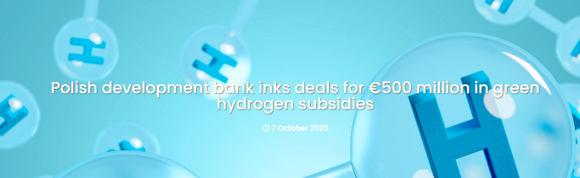 Polish development bank inks deals for €500 million in green hydrogen subsidies