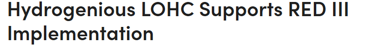 Hydrogenious LOHC Supports RED III Implementation