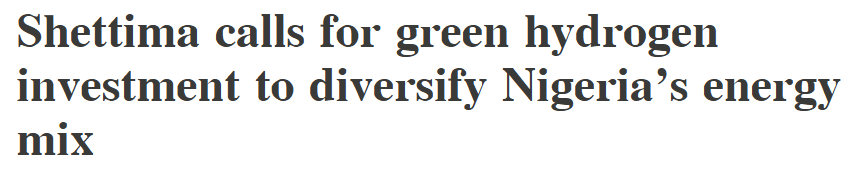 Shettima calls for green hydrogen investment to diversify Nigeria’s energy mix